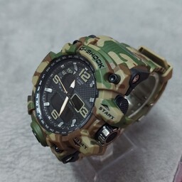 ساعت مردانه جیشاک کاسیو Casio دوزمانه موتور ژاپن ارتشی