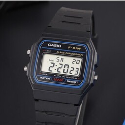 ساعت کاسیو casio مدل f-91w تمام مشکی ساخت مالزی اصلی