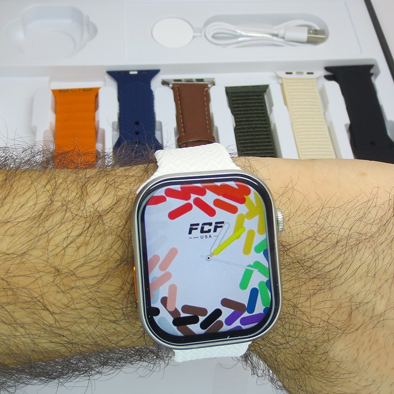 ساعت هوشمند FCF HK18 - طرح اپل واچ سری 9 با 3 دکمه فعال همراه 7 عدد بند هدیه
