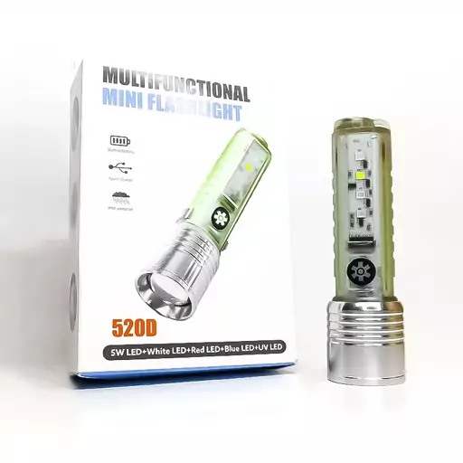 چراغ قوه مگنتی پلیسی multifunction mini flash light دارای 6 حالت نوردهی