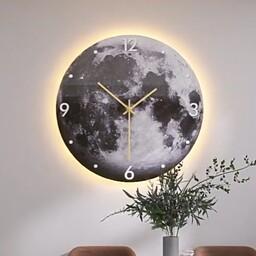 ساعت دیواری طرح ماه با نور مخفی سایز50 سانت 