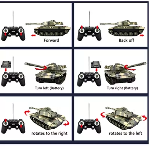 اسباب بازی ماشین کنترلی تانک سبز شارژی Remote Control BATTLE TANK