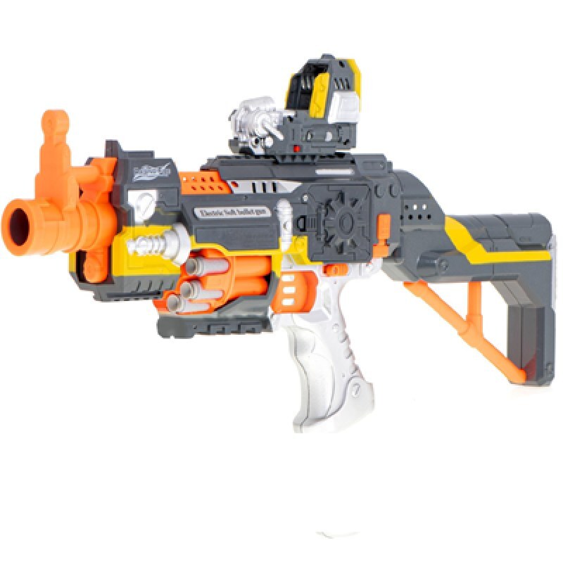 تفنگ اسباب بازی بزرگ خاکستری-نارنجی Star Game Gun با گلوله های فومی