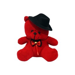 عروسک خرس قرمز کلاه کج
