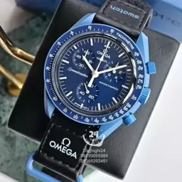 ساعت مچی امگا سواچ نپتون  Omega x Swatchمدل Mission to Neptune  رنگ  آبی تیره(مدل های کپی مشابه اصلی)