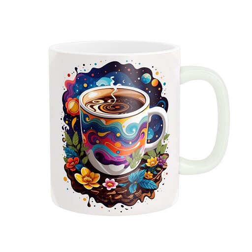 ماگ مدل فنجان قهوه کهکشانی کد 87