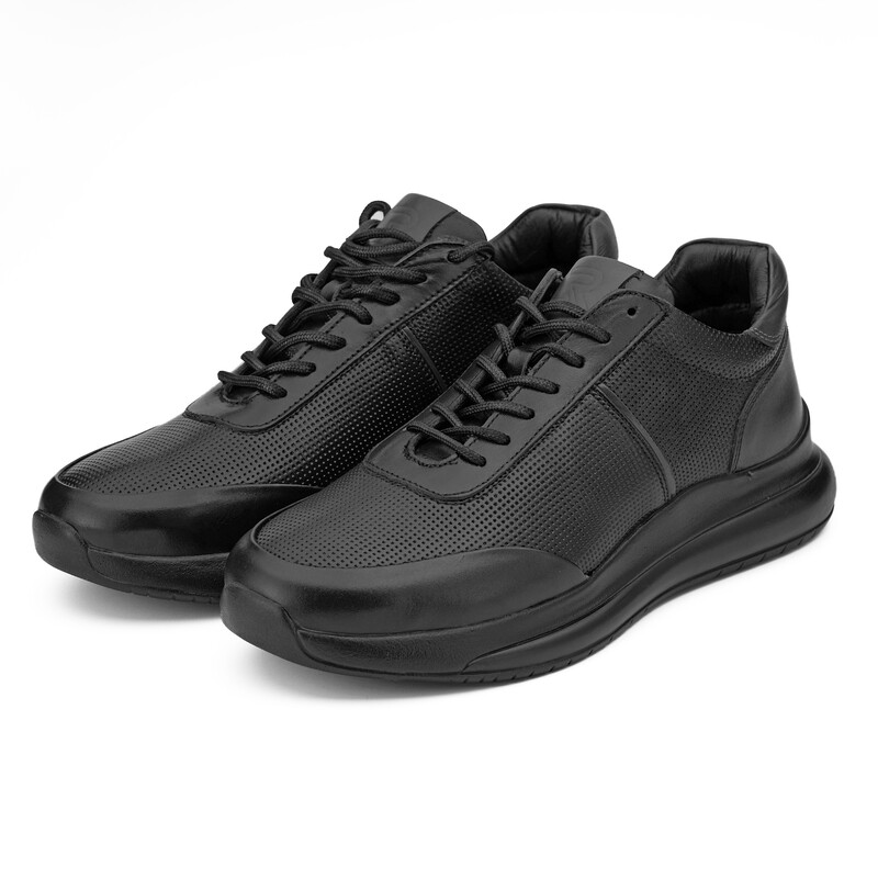 کفش مردانه تمام چرم طبیعی طبی اسپورت مدل لورانس رنگ مشکی مستقیم از تولیدکننده(ارسال رایگان)