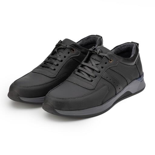کفش چرم طبیعی مردانه مدل آلپ مشکی بندی  مستقیم از تولیدکننده (ارسال رایگان )