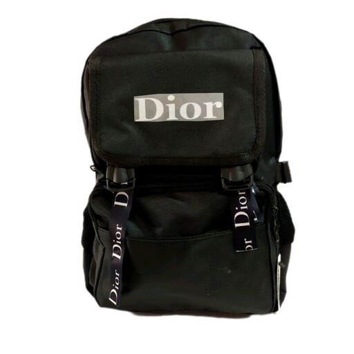 کوله پشتی و کیف برزنتی 3 زیپ و جیب دار ضد آب و آستر خارجی جا قمقمه مدل Dior