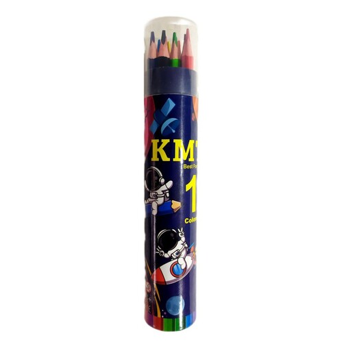 نقاشی مداد رنگی یا مدادرنگی 12 رنگ استوانه ای کی ام تی KMT خارجی اعلا