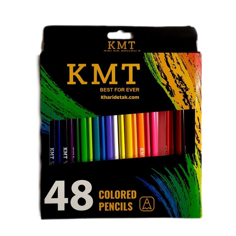 مداد رنگی مدادرنگی 48 رنگ مقوایی کی ام تی KMT خارجی اعلا