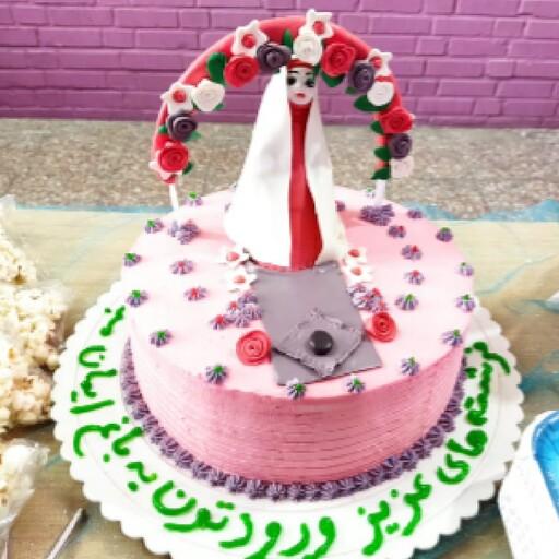 کیک جشن عبادت دخترانه فوندانتی 1500 گرم