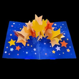 کارت پستال سه بعدی مدل کاردستی ستاره 
