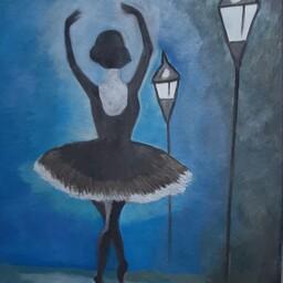 تابلو نقاشی رنگ روغن  رقص باله