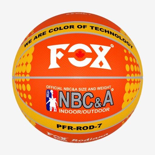 توپ بسکتبال لاستیکی سایز 7 فاکس مناسب آسفالت و سالن در دو رنگ آبی و نارنجی کیفیت عالی 