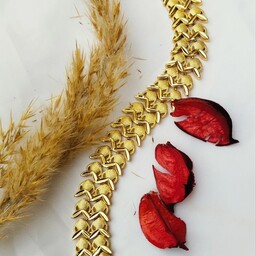 دستبند طلاروس مارک دار زنانه رنگ ثابت پهن و مجلسی کپ طلا