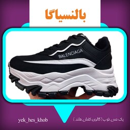 کفش کتونی دخترونه و زنانه بالنسیاگا مشکی خط سفید سایز 37 - 38 -39 - 40 