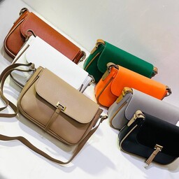 کیف دوشی زنانه و دخترانه جنس شرانگ سایز 22 سفید، نارنجی،مشکی،طوسی، کرم،قهوه ای،سبز(ارسال رایگان)