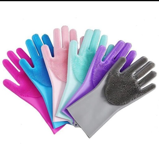 دستکش سیلیکونی پرزدار وارداتی مجیک گلو MAJIK GLOVE تک جعبه با ارسال رایگان 