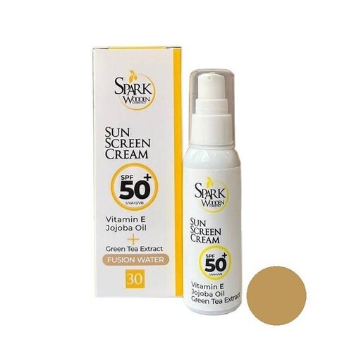 کرم ضد آفتاب رنگی SPF50 اسپارک وودن مدل 30 حجم 50 میلی لیتر