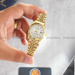 ساعت مچی زنانه رولکس ROLEX طرح دیت جاست مدل 2022 دارای جعبه و باطری اضافه  