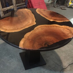 میز ناهارخوری رزین و چوب