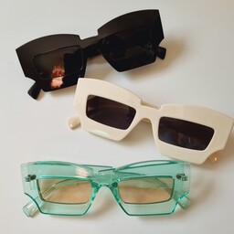 عینک آفتابی اسپرت فشن برند پرادا لنز یووی 400 مناسب مهمانی شب رنگ مشکی کرم سبز کریستالی