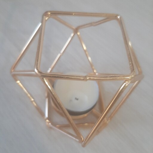 جاوارمری تک شعله مدل چند ضلعی طلایی رنگ فلزی