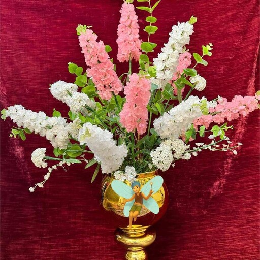 گلدان  گل کریستالی  شب بو ساخته شده از گلبرگ های وارداتی