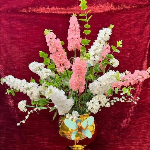 گلدان  گل کریستالی  شب بو ساخته شده از گلبرگ های وارداتی