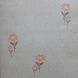کاغذ دیواری گلدار تک شاخه خلوت زمینه کرم روشن حراجی