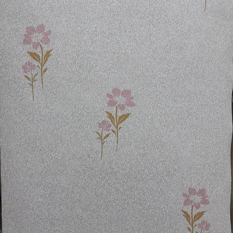 کاغذ دیواری گلدار تک شاخه زمینه صورتی خیلی ملایم رول ده متری قیمت حراجی