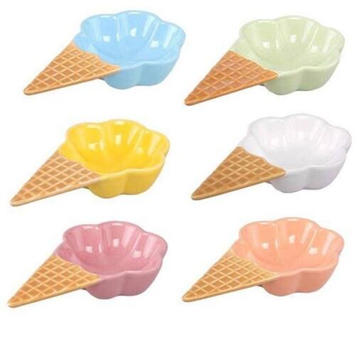 بستنی خوری حصیری باریز رنگی 6 عددی