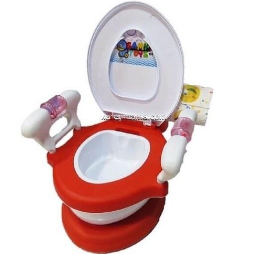 توالت فرنگی موزیکال کودک (قصری) سامیا تویز  Samya Toys  رنگ قرمز