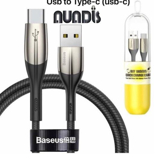 کابل شارژر  تایپ C به USB   بک متری مشکی برند   Baseus  چراغ دار 