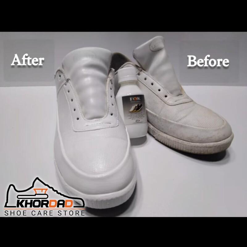 تغییر رنگ سفید چرم  کیف و کفش و زیره کفش ( تغییر رنگ کفاشی ) مدل فک