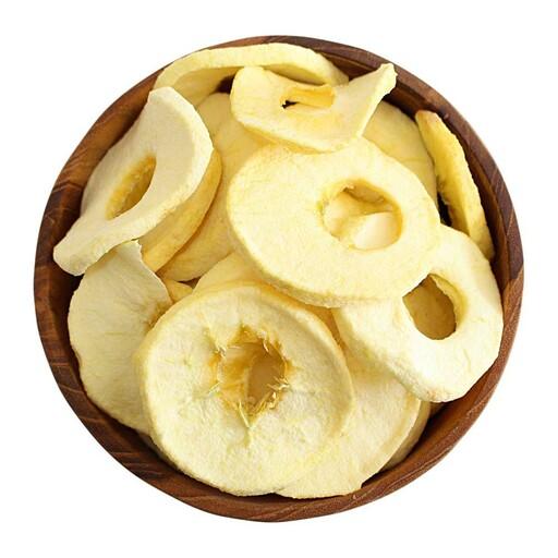 سیب خشک (زرد) درجه یک تازه 200 گرمی محصول امسال روناس(میوه خشک سیب)