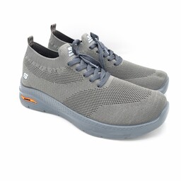  کفش اسپرت ست مردانه و زنانه جورابی پیاده روی اسکیچرز  زیره پیو رنگ طوسی خیلی سبک و نرم ورزشی راحتی آنتیک  22149
