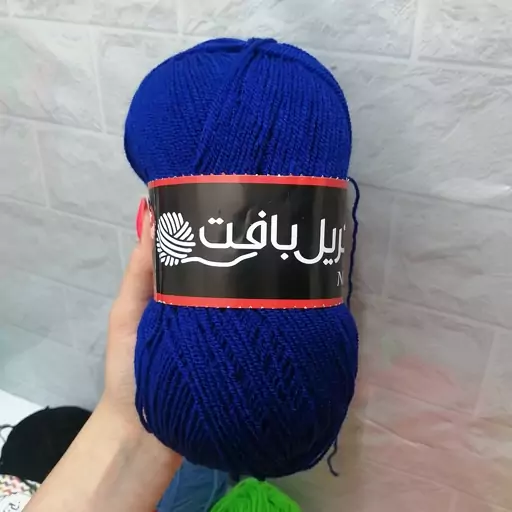 کاموا رنگ آبی مارک اکریل بافت 100 گرمی یک عدد مناسب برای لباس 