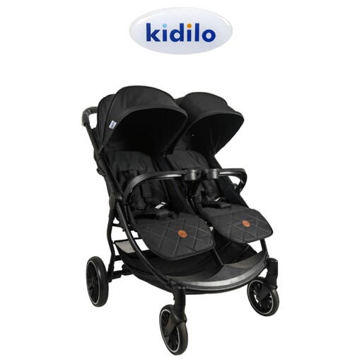 کالسکه دوقلو کیدیلو مدل Lb100 رنگ مشکی (2قلو kidilo)