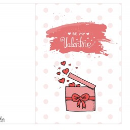 کارت پستال روز عشق طرح جعبه کادو valentine day