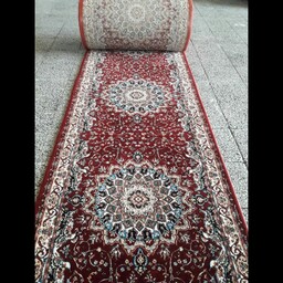فرش کناره طرح اطلس لاکی ( قرمز ) سایز 1 در 430سانتی متر طرح 700،  فرش راهرویی یا کنارفرشی ( هزینه ارسال پسکرایه میشود)