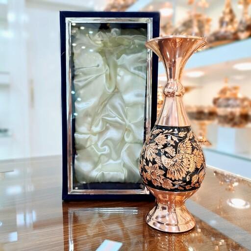 گلدان مسی الماس تراش اعلاء سایز بزرگ به همراه باکس هدیه نفیس (خرید مستقیم و بدون واسطه از تولیدی)