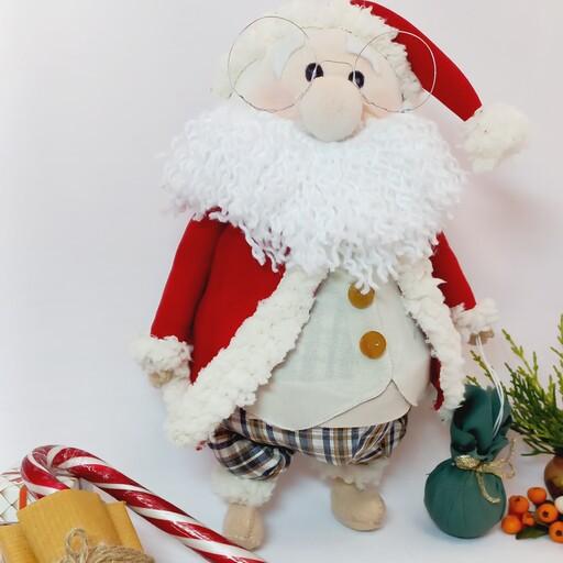 عروسک پارچه ای بابانوئل 29سانتی  دوخته شده با پارچه مرغوب با بهترین کیفیت