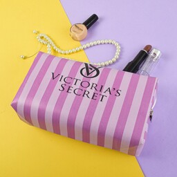 کیف لوازم آرایش زنانه رنگ بنفش مدل Victorias Secret زیپی کد 855221