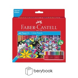 faber-castell / مداد رنگی / 60 رنگ / جعبه مقوایی / قرمز رنگ / 111260