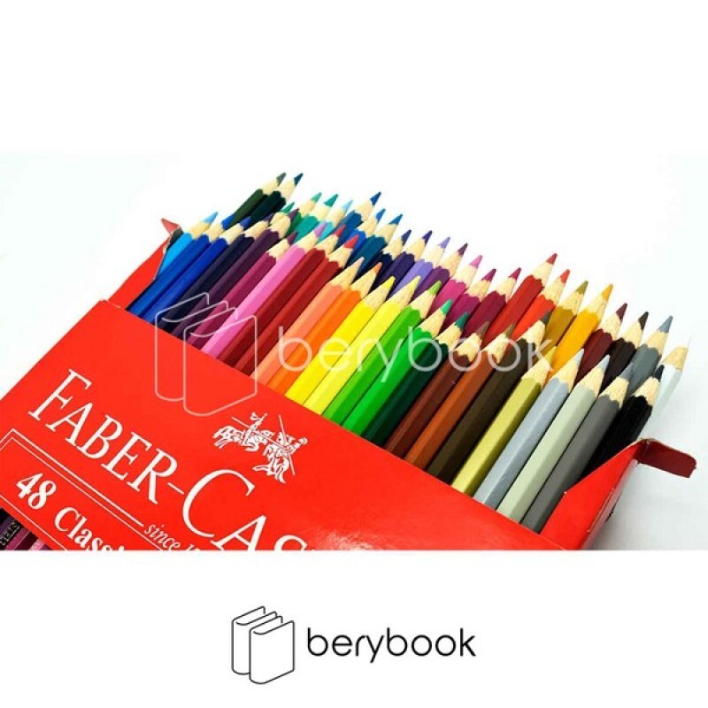 faber-castell / مداد رنگی / 48 رنگ / جعبه مقوایی / قرمز رنگ