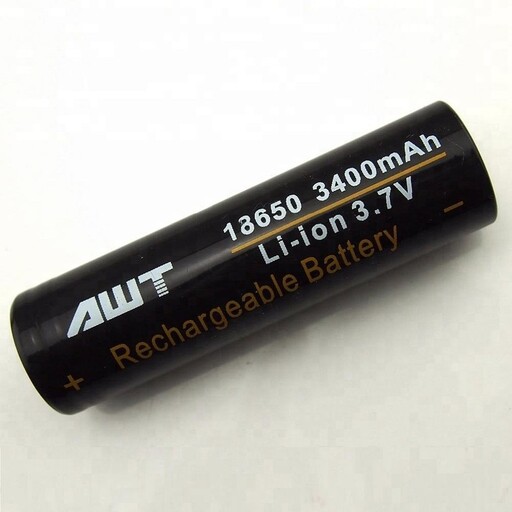 باتری لیتیوم یون قابل شارژ ای دبلیو تی مدل LI-ION-18650 ظرفیت 3400 میلی آمپرساعت