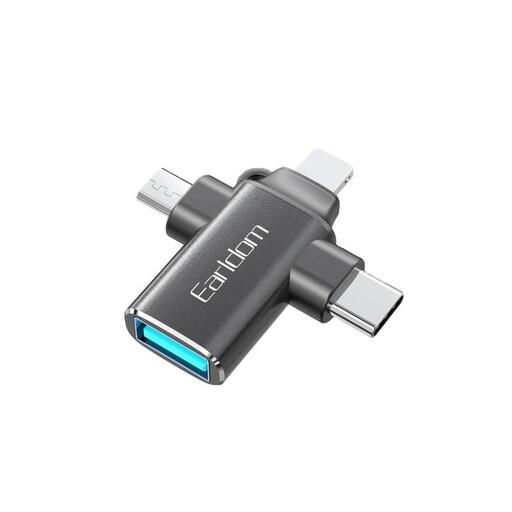 مبدل USB OTG به microUSB / لایتنینگ / USB-C ارلدام مدل ET-OT80