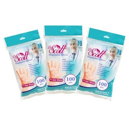 دستکش یکبار مصرف دکتر اسکات مدل SG100-Free- 3PKG مجموعه 3 عددی